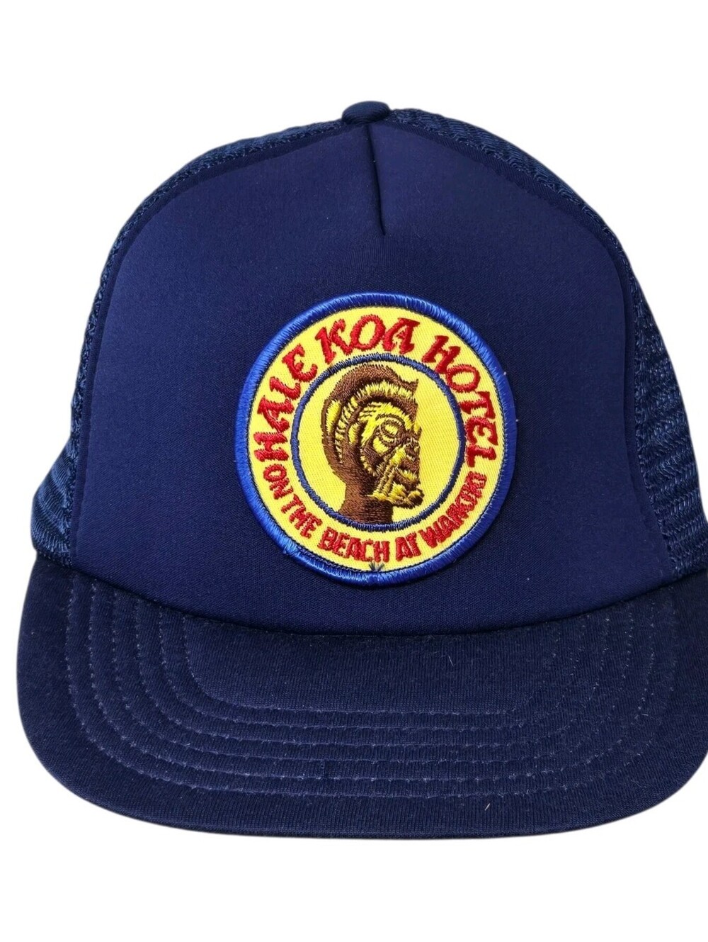 VTG Hale Koa Hotel Trucker Hat Big Patch Blue Honolulu Hawaii 90s RARE